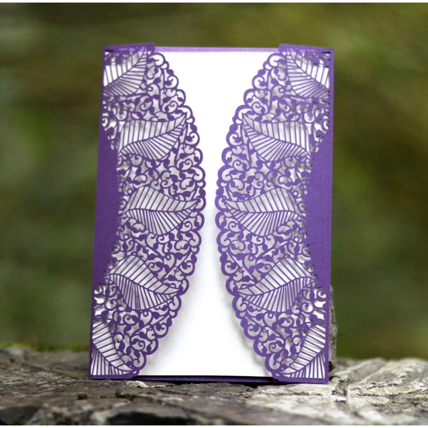 Marriage Invitation Card With Envelope Laser Cut Paper Wedding Invitation Rectangle 